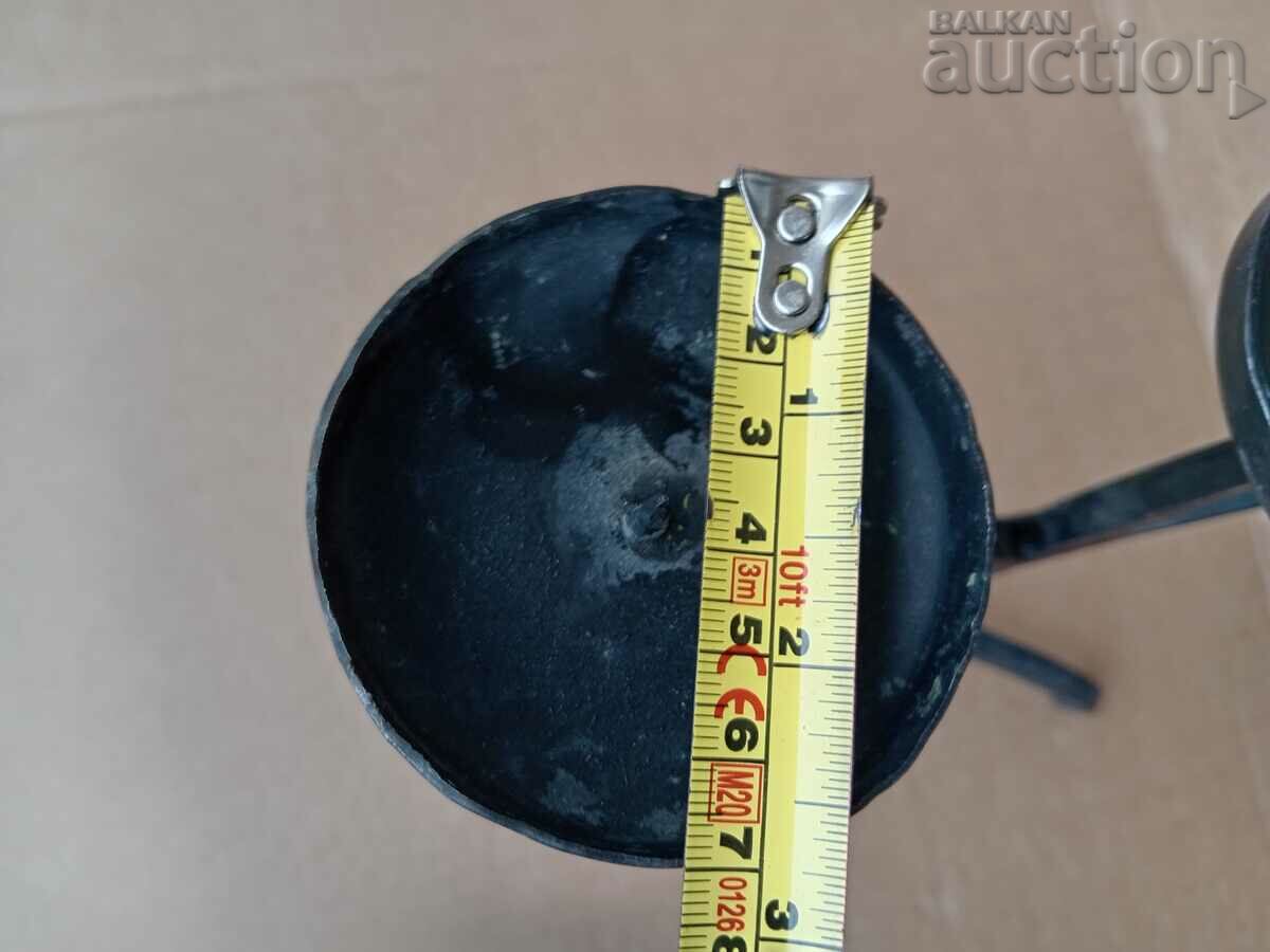 Antique iron handmade candlestick lamp trio - 5 Antique iron handmade candlestick lamp trio - 5