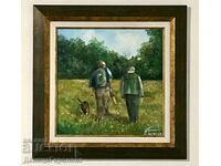 Denitsa Garelova oil painting frame 30/30 “On the hunt”