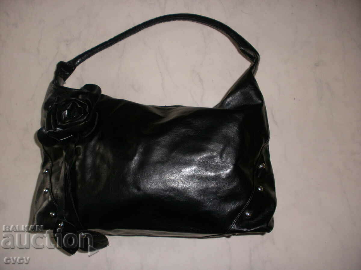 Bag - black, women's with a rose - B.Z.C.