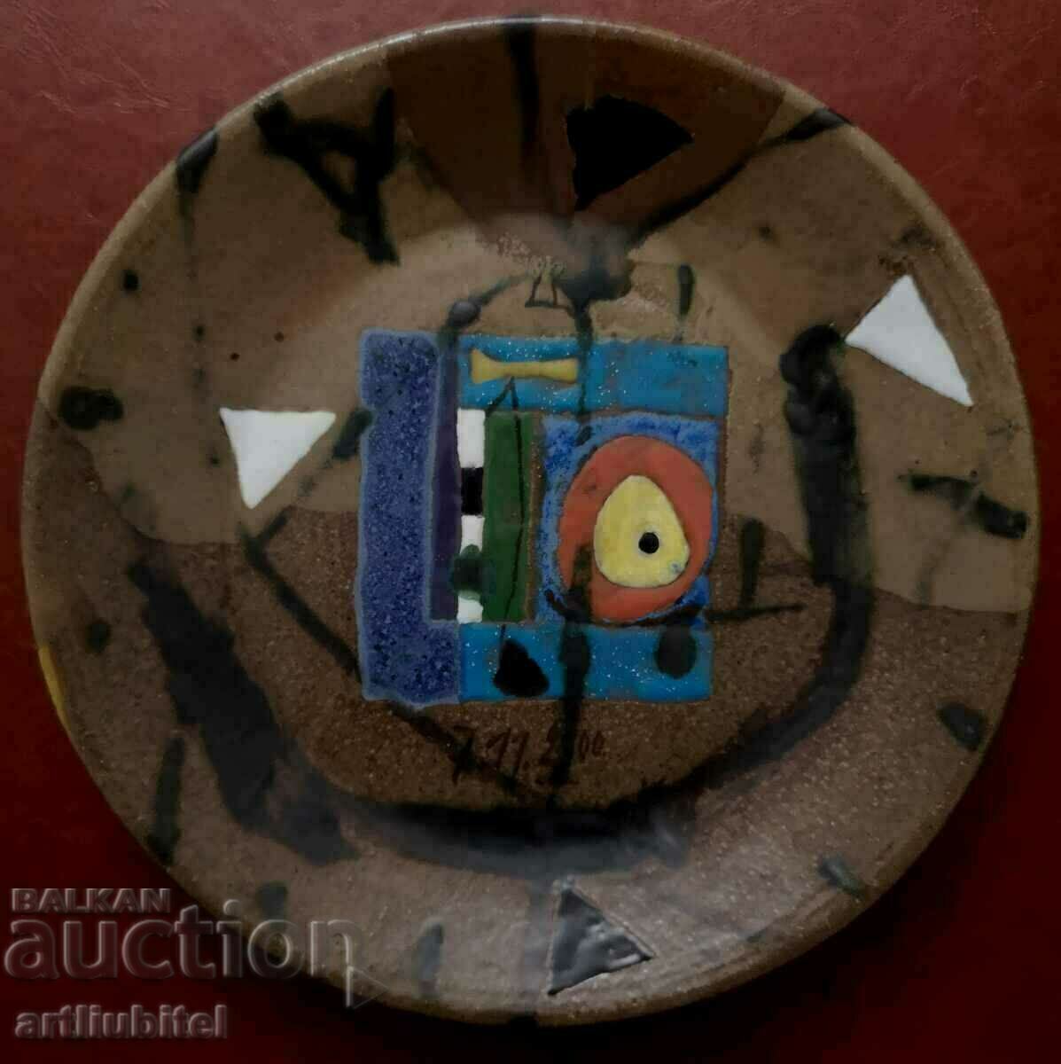 Ceramic plate by the famous artist Stoyan Tsanev