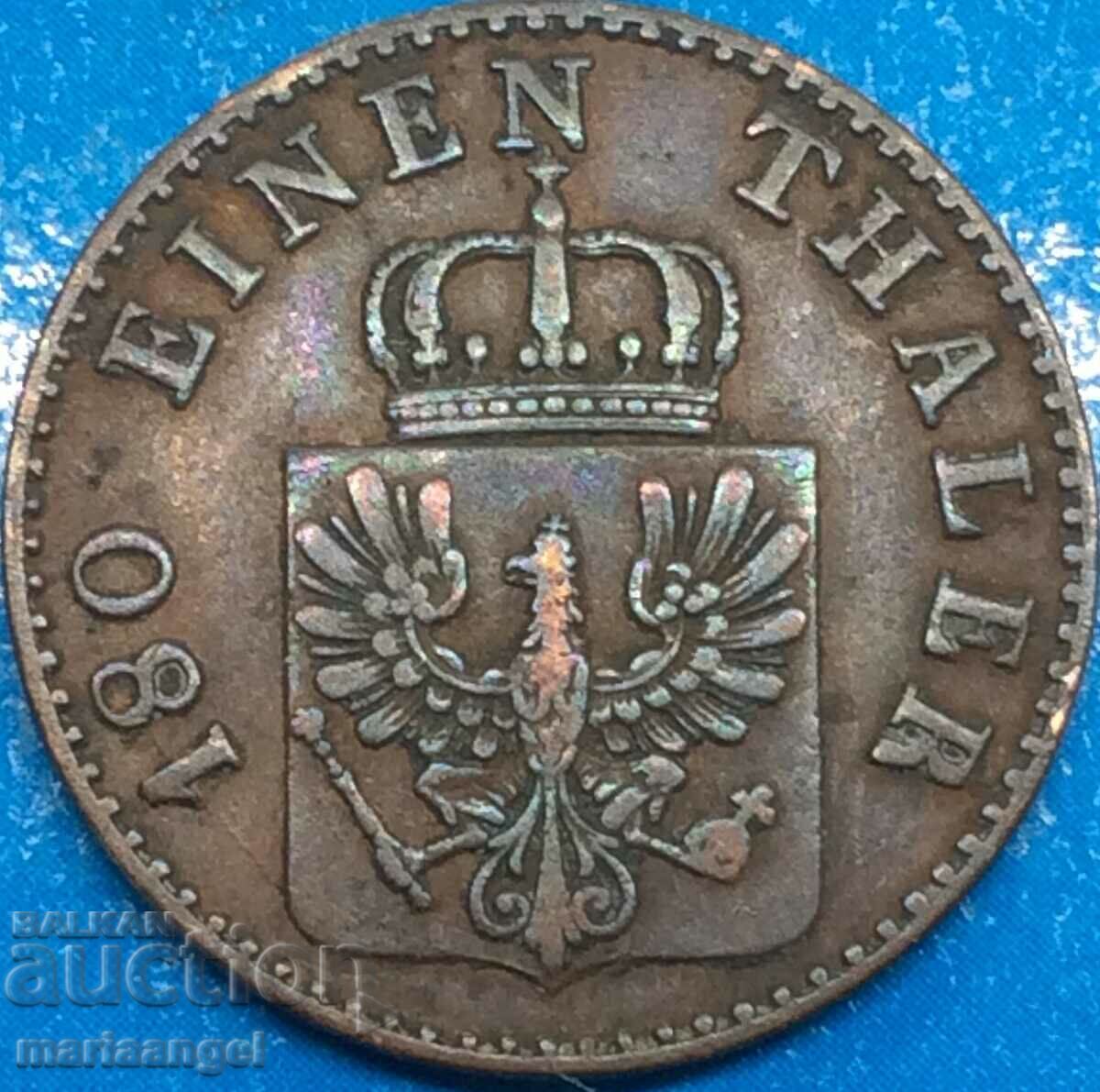 2 Pfennig 1852 Prusia A-Berlin Germania