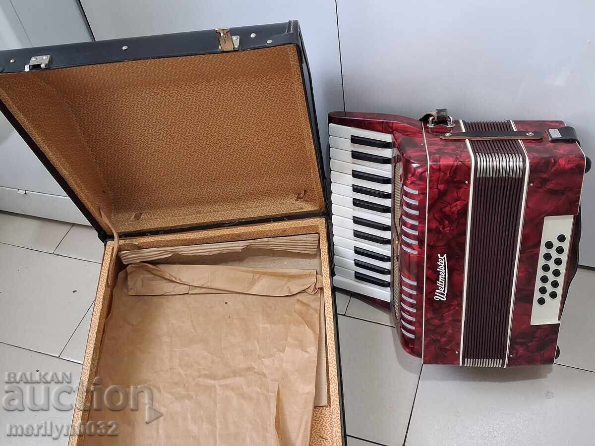 Old German accordion with case musical instrument Old German accordion with case musical instrument
