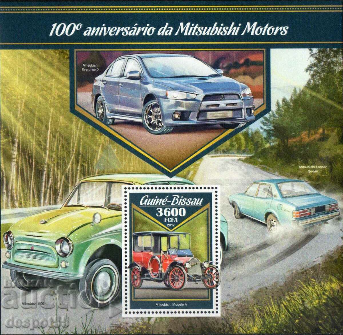 2017. Guinea-Bissau. 100 years of Mitsubishi Motors. Block.