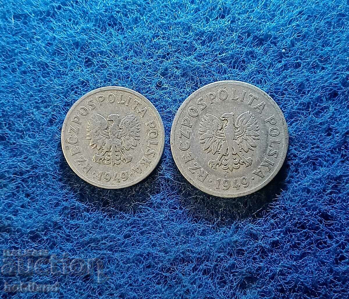 Lot 20 and 50 groszy Poland 1949 with price 1.20 BGN | € 0.61 Lot 20 and 50 groszy Poland 1949 with price 1.20 BGN | € 0.61