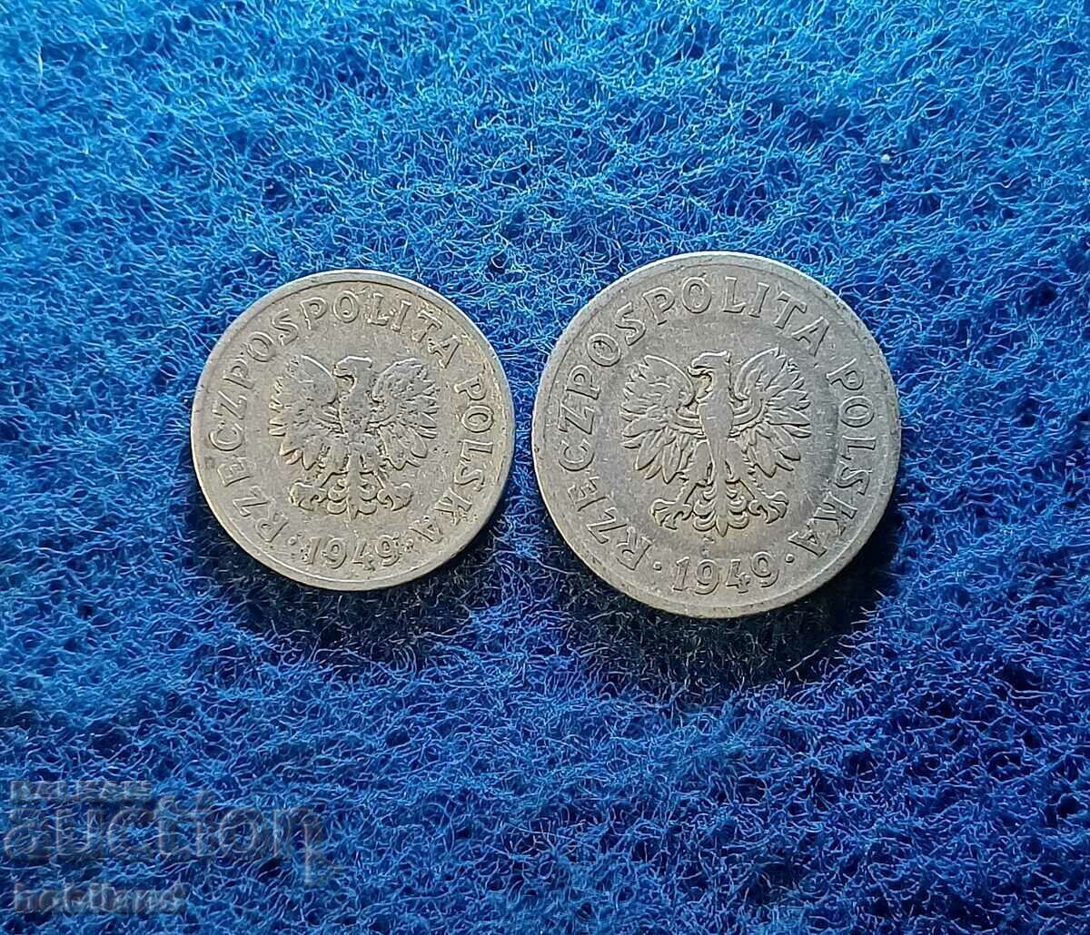 Lotul 20 și 50 groszy Polonia 1949 cu preț € 0.20 | 0.39 BGN