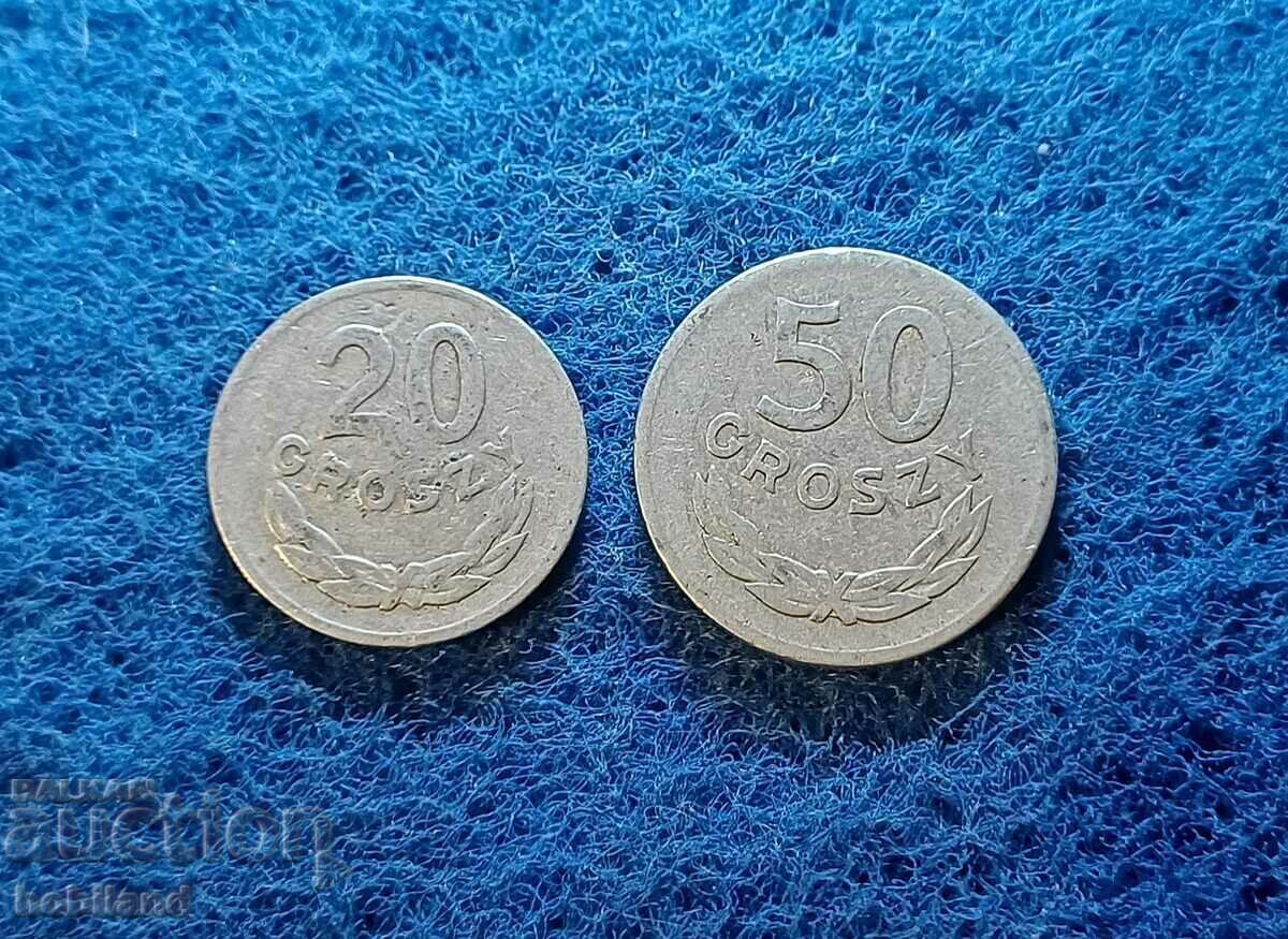 Lotul 20 și 50 groszy Polonia 1949