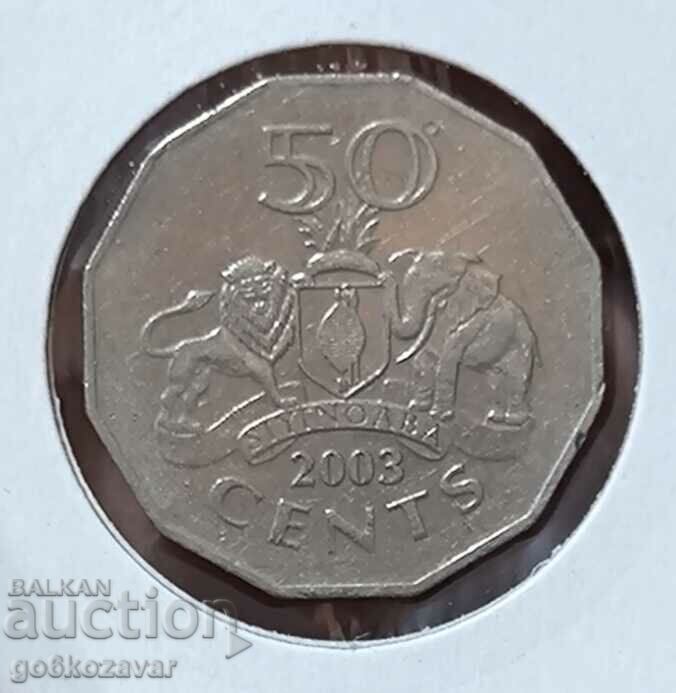 Kingdom of Eswatini Swaziland 50 cents 2003 with price 3.10 BGN | € 1.59 Kingdom of Eswatini Swaziland 50 cents 2003 with price 3.10 BGN | € 1.59