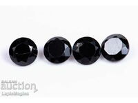 4 pcs black spinel 4ct 6mm round cut #7