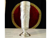 Pewter goblet with embossed pictures Wedding.