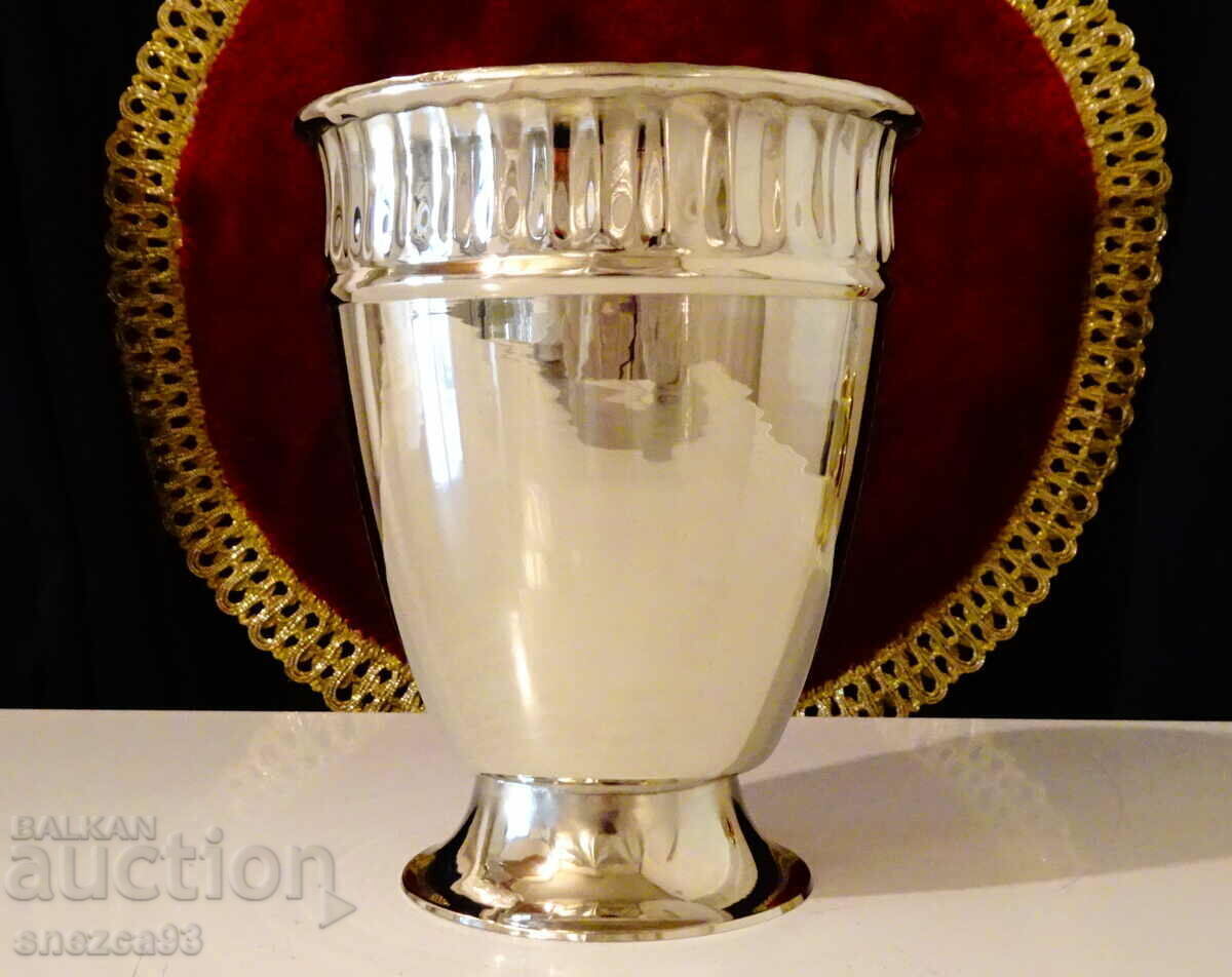 Auction Silver-plated mug, tankard, cup, brass, 800 ml Auction Silver-plated mug, tankard, cup, brass, 800 ml