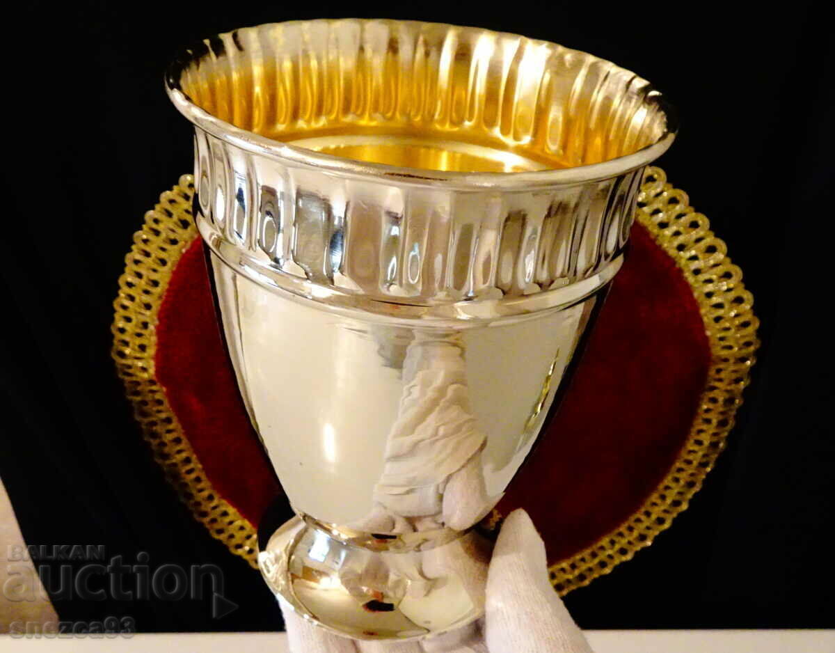 Silver-plated mug, tankard, cup, brass, 800 ml - 6 Silver-plated mug, tankard, cup, brass, 800 ml - 6