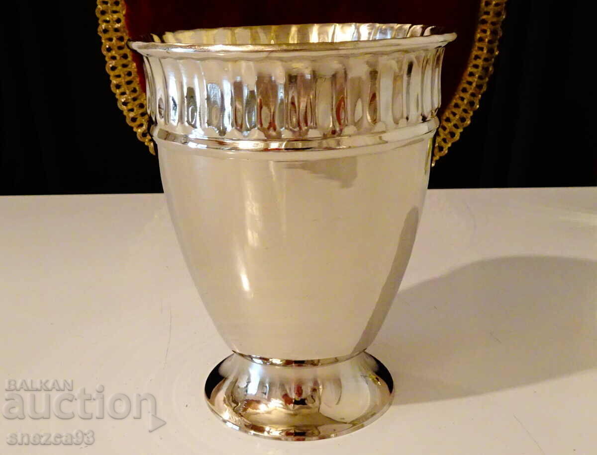 Silver-plated mug, tankard, cup, brass, 800 ml Silver-plated mug, tankard, cup, brass, 800 ml