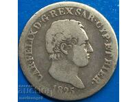 50 centesimi 1825 Italy Carlo Felice silver rare