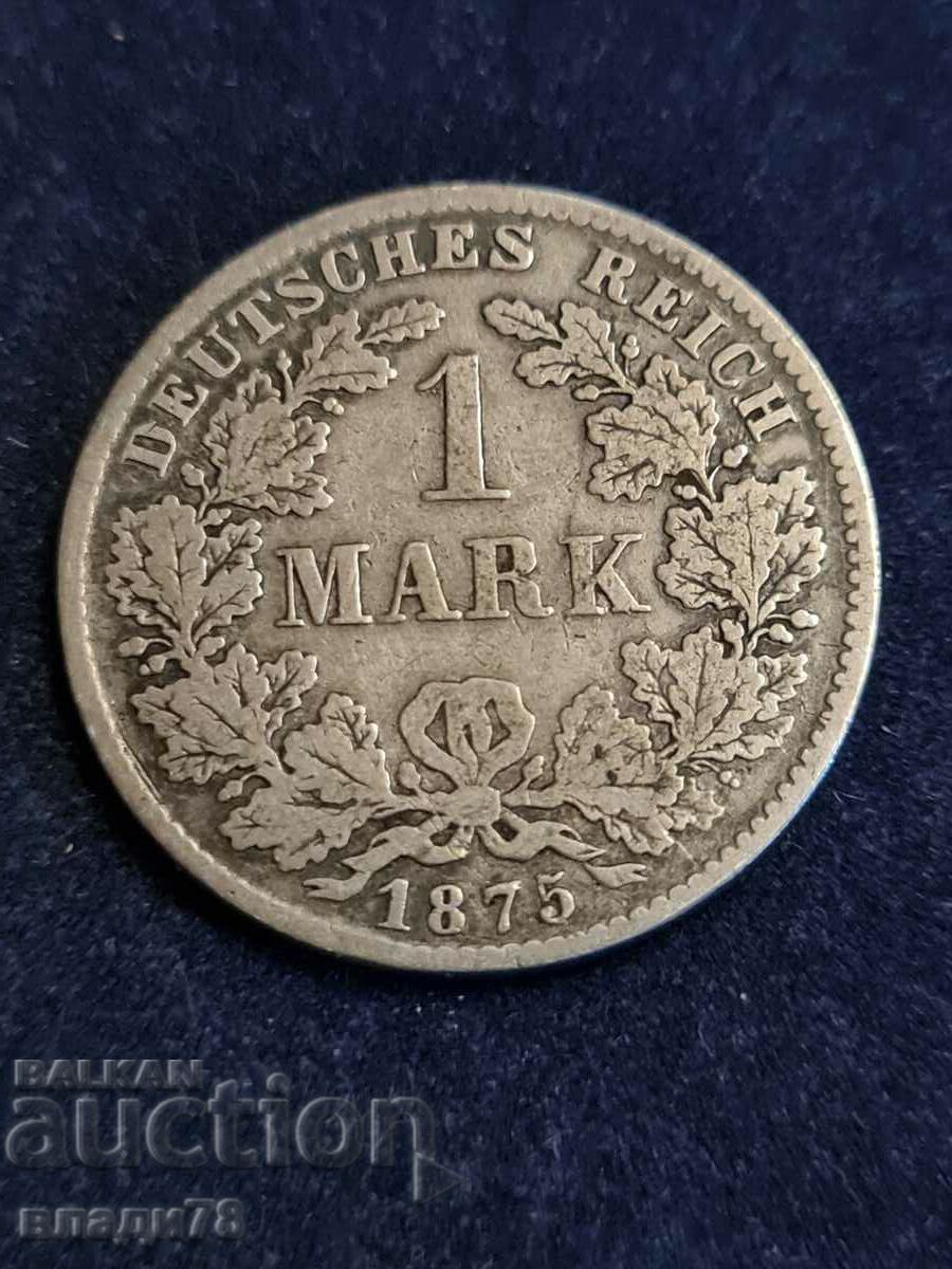 Silver coin 1 mark 1875