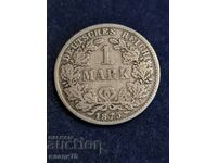 Silver coin 1 mark 1875