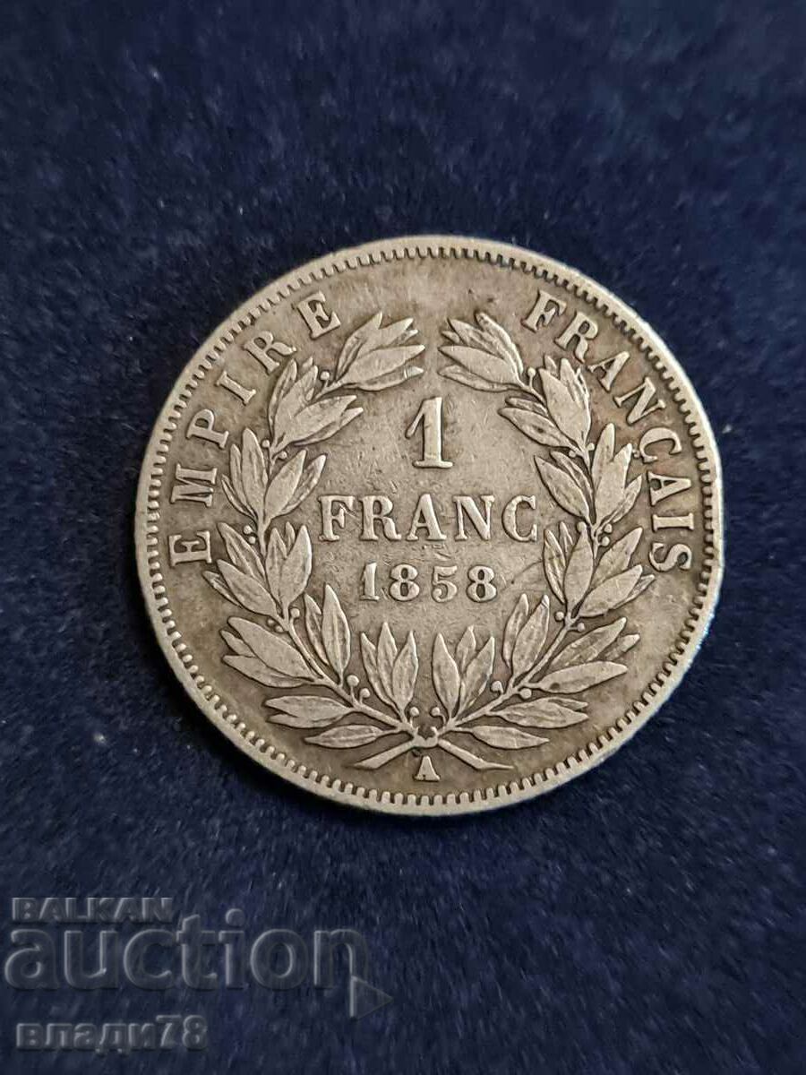 1 Franc 1858 Silver Coin