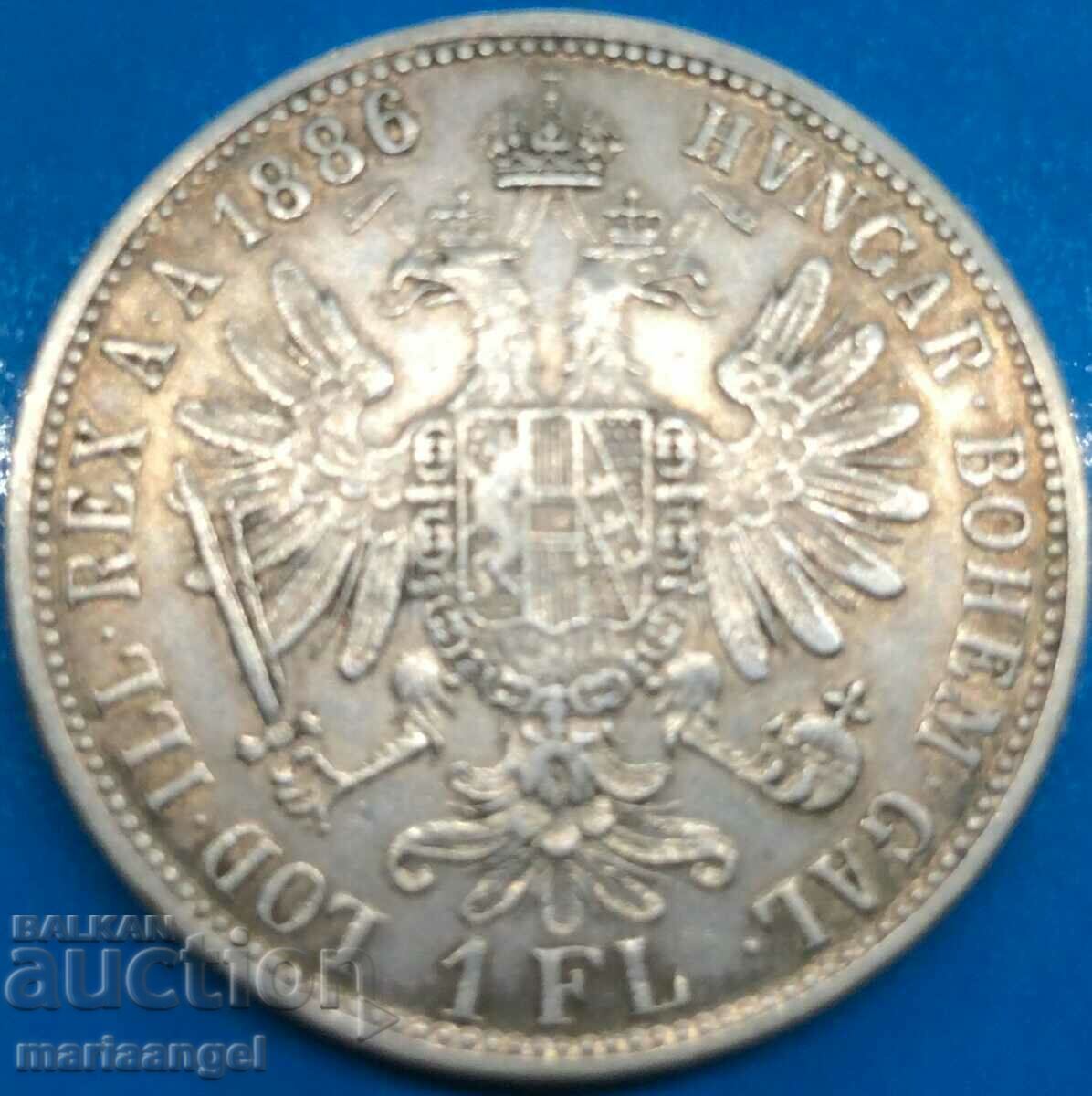 1 florin 1886 Austria A - Vienna Franz Joseph I silver