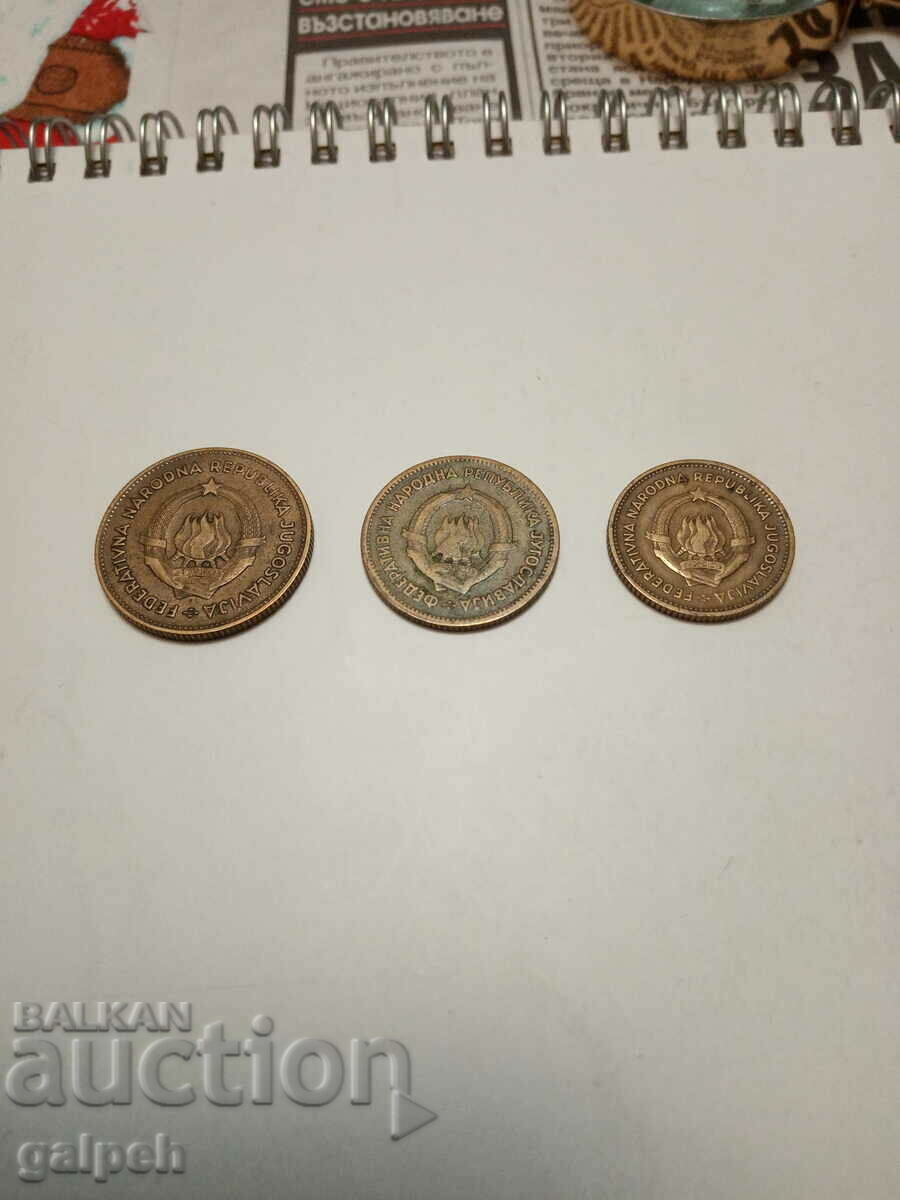 YUGOSLAVIA - LOT OF COINS 1955 - 3 pcs. - BGN 2.5 - 5 YUGOSLAVIA - LOT OF COINS 1955 - 3 pcs. - BGN 2.5 - 5