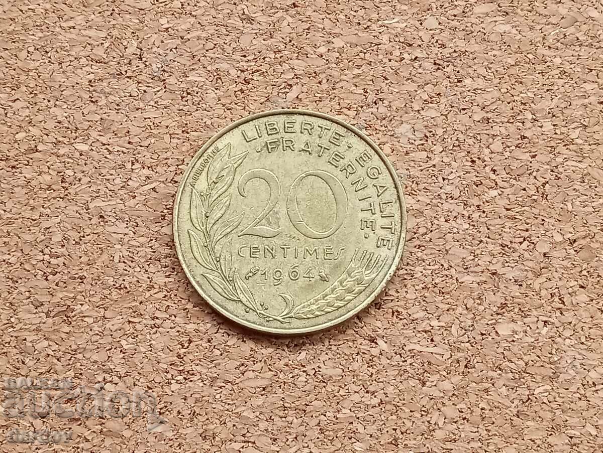 France, 20 centimes 1964