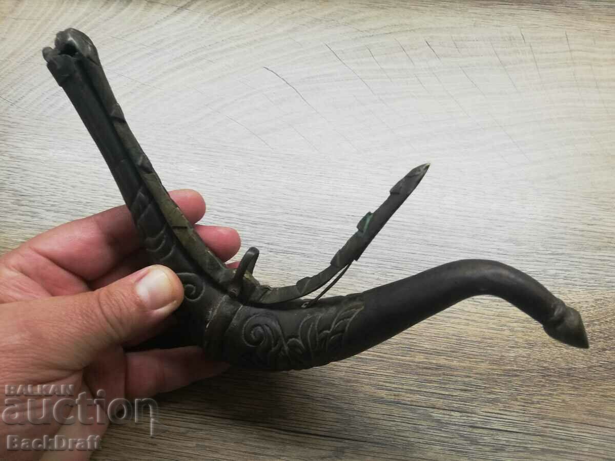 Old Authentic Embossed Ottoman Dog Head Powder Box - 7 Old Authentic Embossed Ottoman Dog Head Powder Box - 7