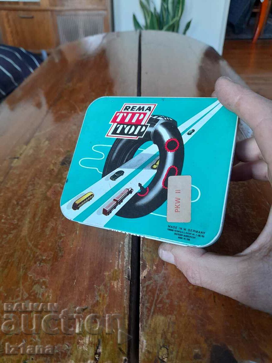 An old box of Tip Top tire patches with price 16.00 BGN | € 8.18