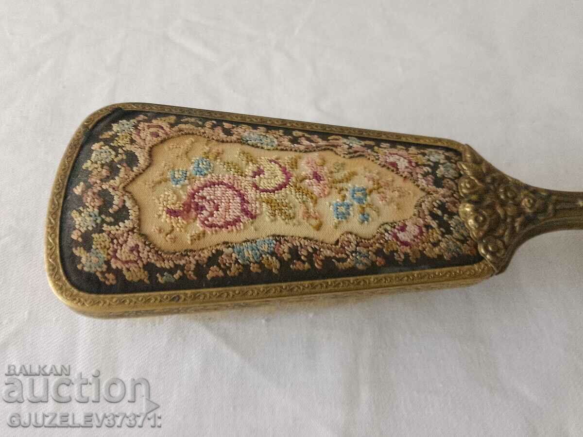Auction Old aristocratic nice clothes brush with embroidery rec Auction Old aristocratic nice clothes brush with embroidery rec