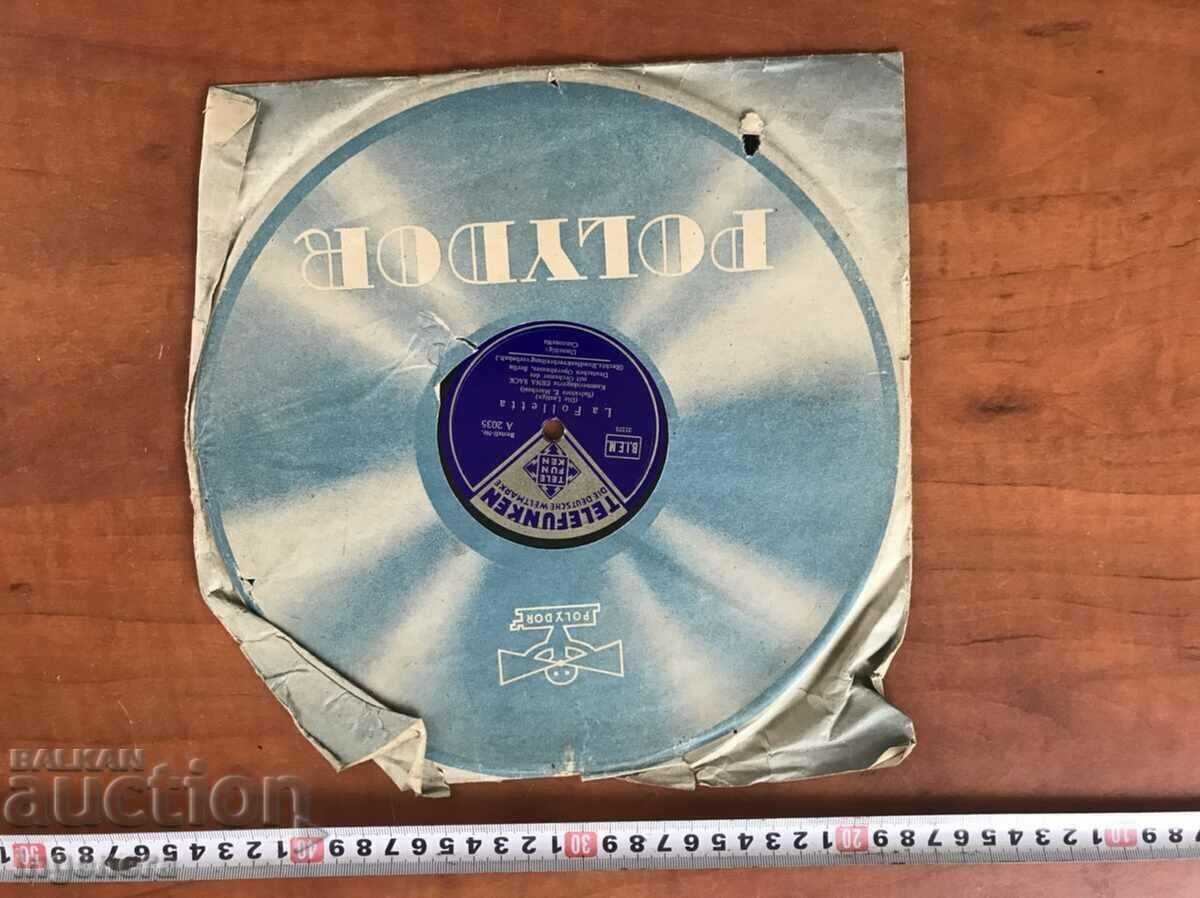 Delivery of BAKELITE SHELLAC RECORD - LA FOLLETTA - SALVTORE MARK