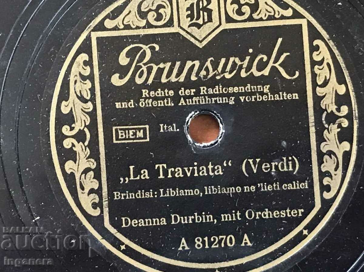 RECORD BAKELITE SHELLAC - TRAVIA - VERDI with price 12.00 BGN | € 6.14