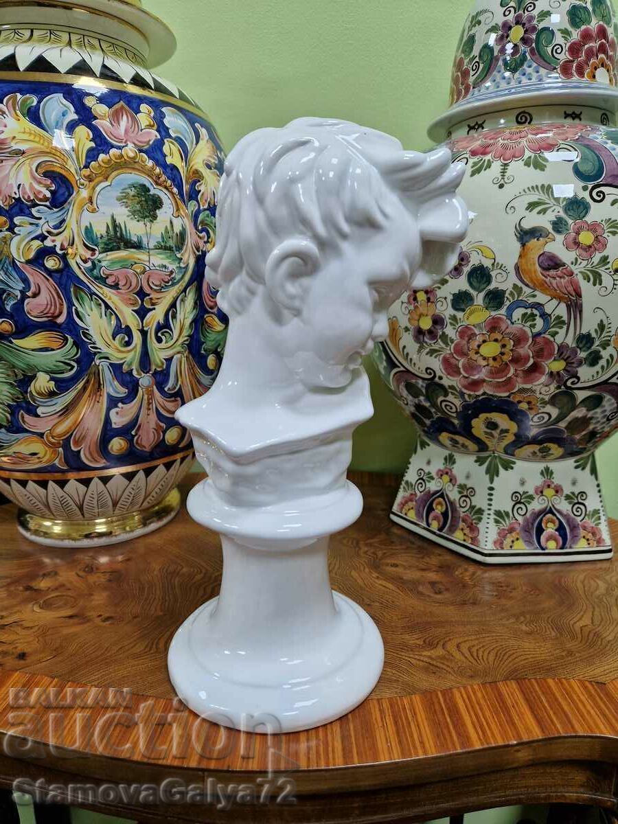 A great antique porcelain bust - 6