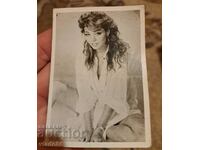 Black and white photo/card with Sandra