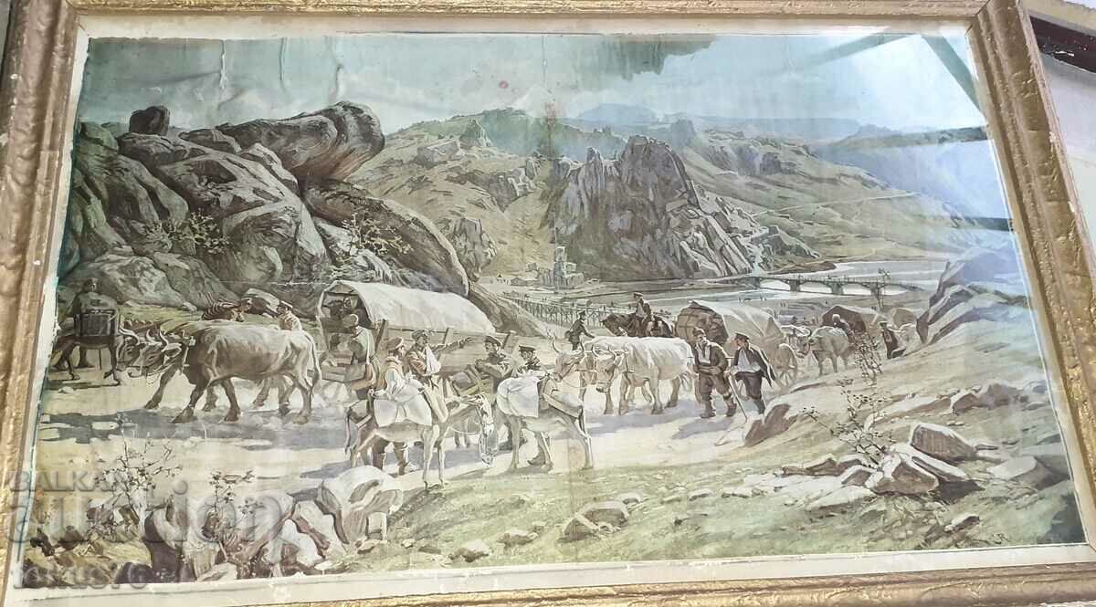 Παλαιά Στρατιωτική Έγχρωμη Λιθογραφία - Κορνίζα με τιμή 160.00 BGN | € 81.81 Παλαιά Στρατιωτική Έγχρωμη Λιθογραφία - Κορνίζα με τιμή 160.00 BGN | € 81.81