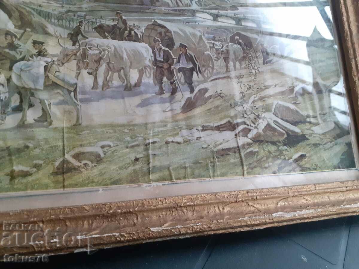 Παλαιά Στρατιωτική Έγχρωμη Λιθογραφία - Κορνίζα - 6 Παλαιά Στρατιωτική Έγχρωμη Λιθογραφία - Κορνίζα - 6