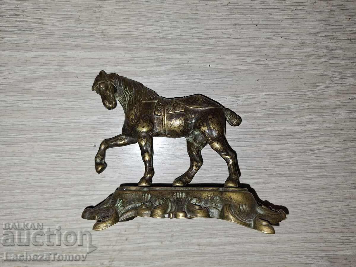 Beautiful old figure Horse bronze Belgium perfect