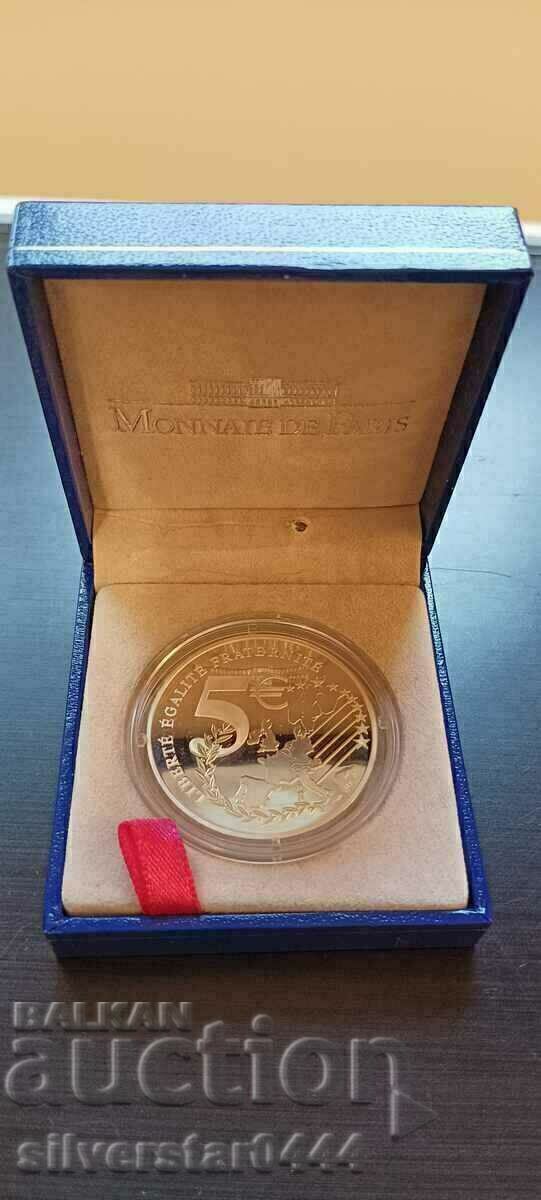 Delivery of Silver coin 5 euro France 2002 Delivery of Silver coin 5 euro France 2002