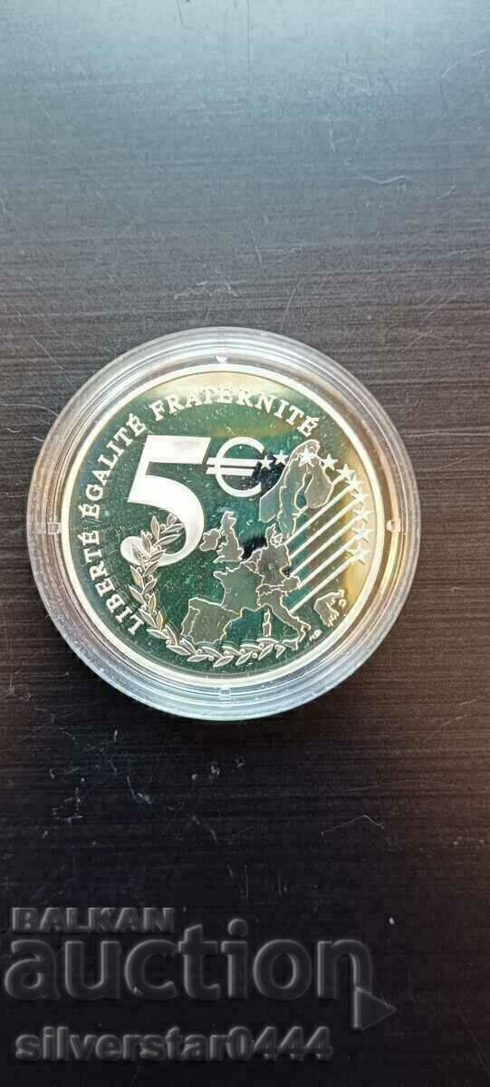Silver coin 5 euro France 2002 Silver coin 5 euro France 2002