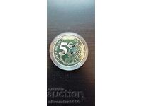 Silver coin 5 euro France 2002