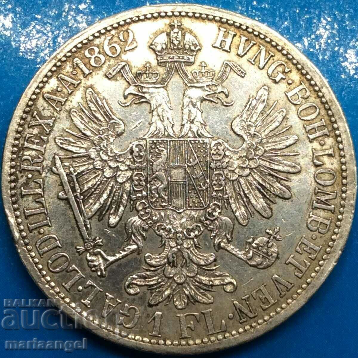 1 Florin 1862 Austria Franz Joseph silver - rare !!!!