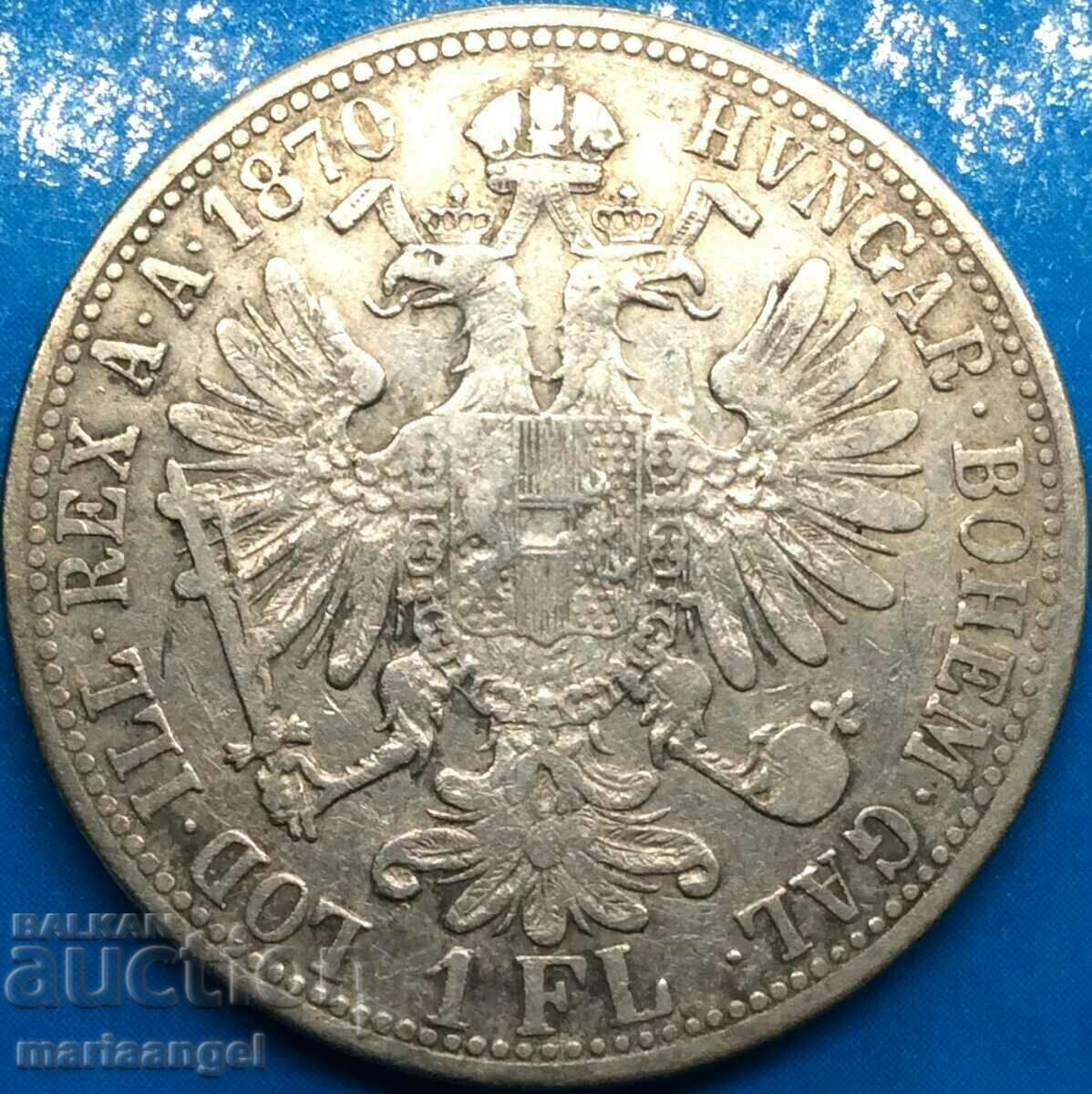 Austria 1 Florin 1870 A - Vienna Franz Joseph silver RARE