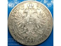 Austria 1 Florin 1870 A - Vienna Franz Joseph silver RARE