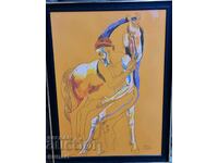 painting STOYMEN STOILOV signed pastel 70 X 50 cm