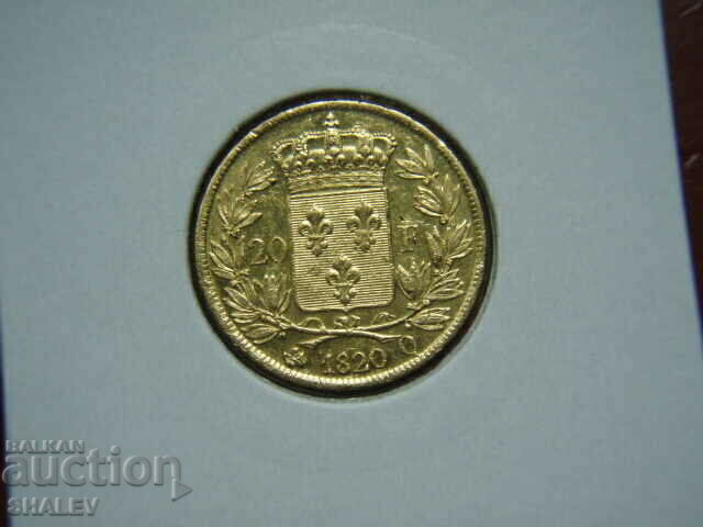 Delivery of 20 Francs 1820 Q France - AU (Gold) Delivery of 20 Francs 1820 Q France - AU (Gold)