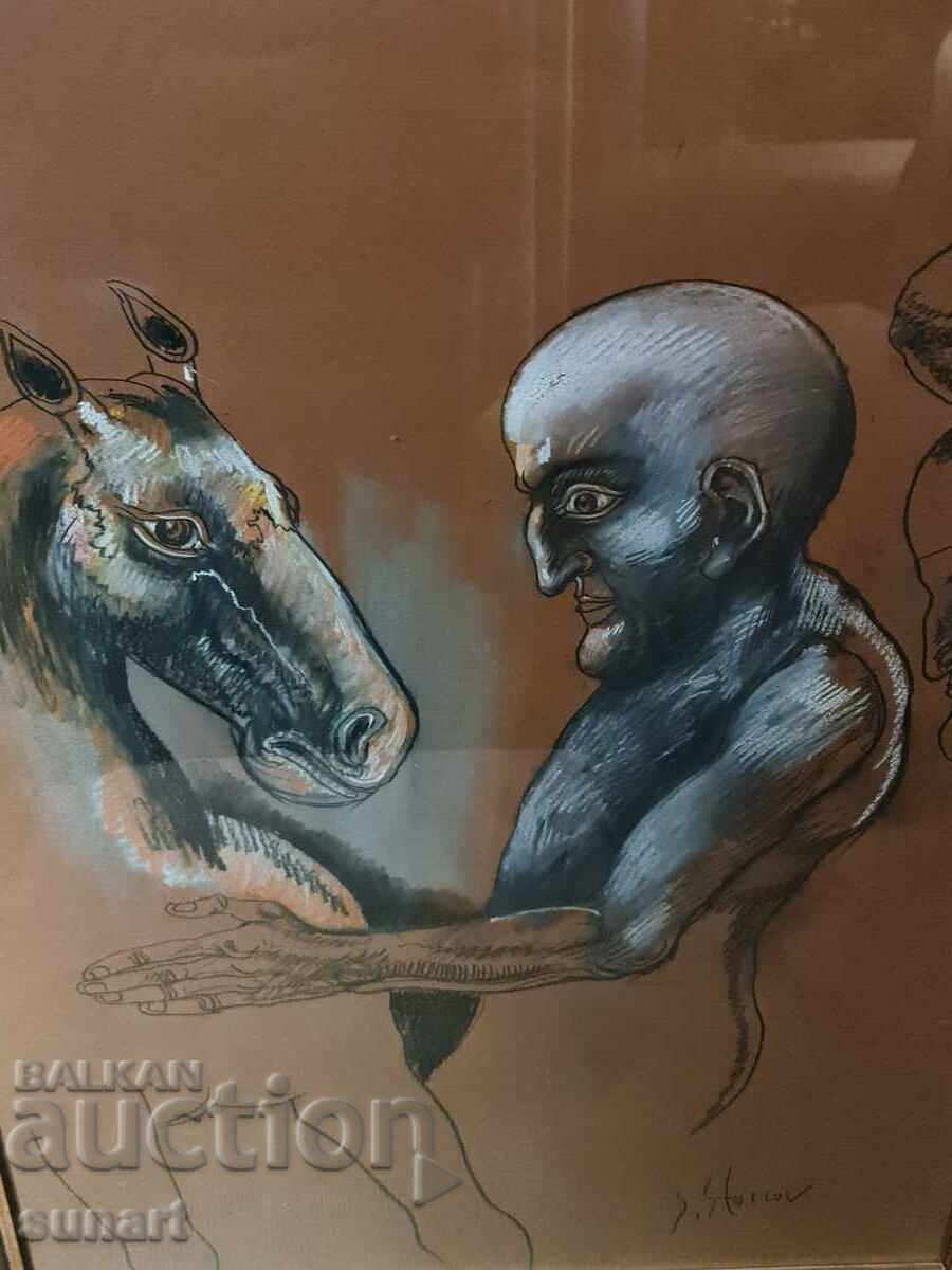 painting STOYMEN STOILOV signed pastel 70 X 50 cm myths2 with price 4500.00 BGN | € 2300.81 painting STOYMEN STOILOV signed pastel 70 X 50 cm myths2 with price 4500.00 BGN | € 2300.81