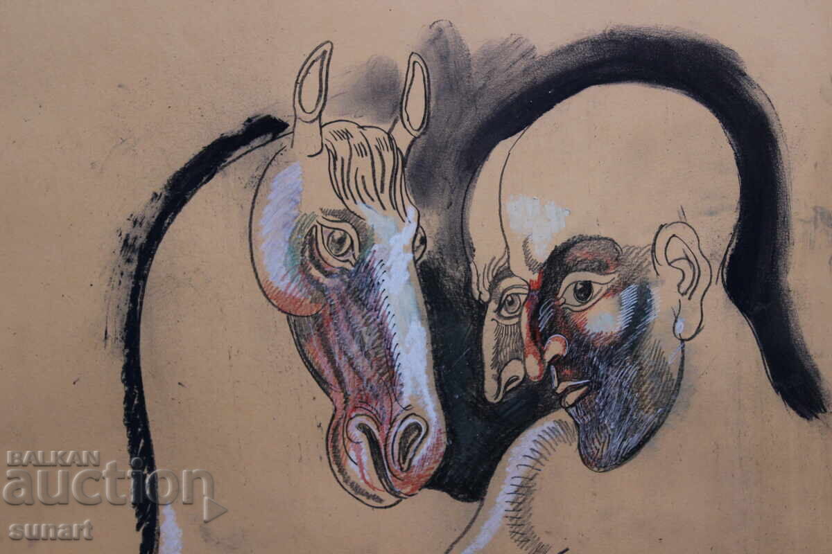 Licitație Tablou STOIMEN STOILOV semnat pastel 70 X 50 cm Om Licitație Tablou STOIMEN STOILOV semnat pastel 70 X 50 cm Om