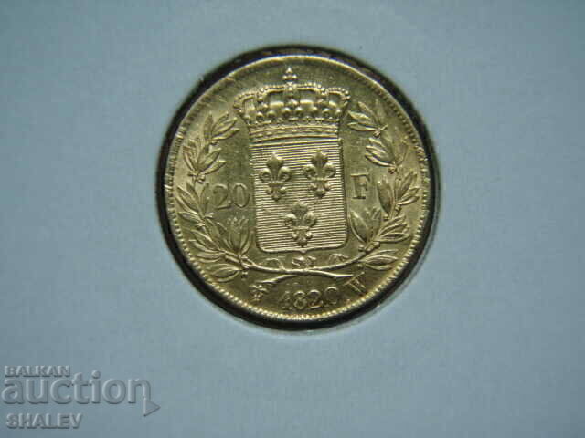 20 franci 1820 W Franța - AU (aur) cu preț € 919.89 | 1799.16 BGN