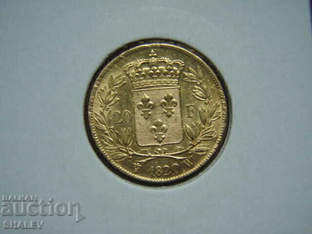 Auction 20 Francs 1820 W France - AU (Gold) Auction 20 Francs 1820 W France - AU (Gold)