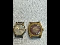 Two women's gold-plated working watches