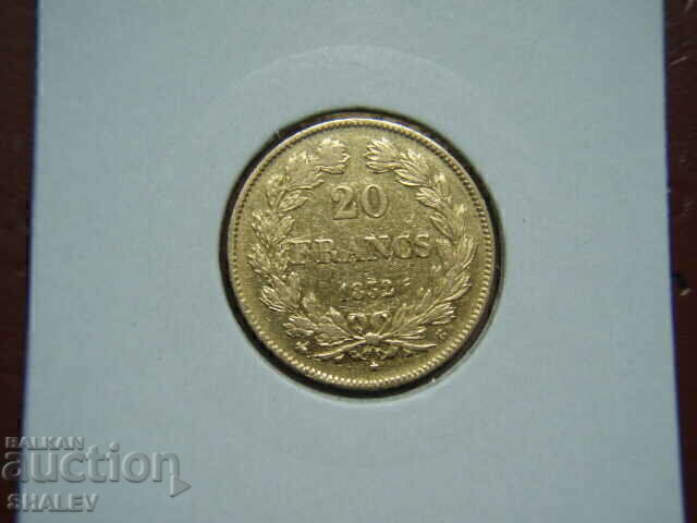 20 franci 1832 în Franța (20 franci Franța) - AU (aur) cu preț € 954.89 | 1867.61 BGN
