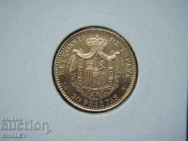 Delivery of 20 Pesetas 1887 Spain (19*62) Spain (2) - AU/Unc (gold)