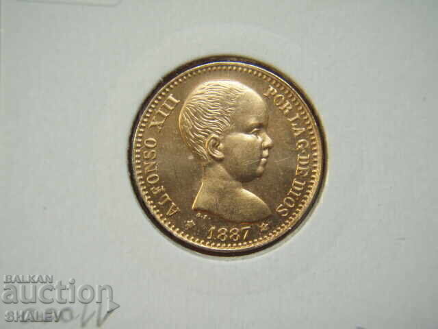 20 Pesetas 1887 Spania (19*62) Spania (2) - AU/Unc (aur) - 6