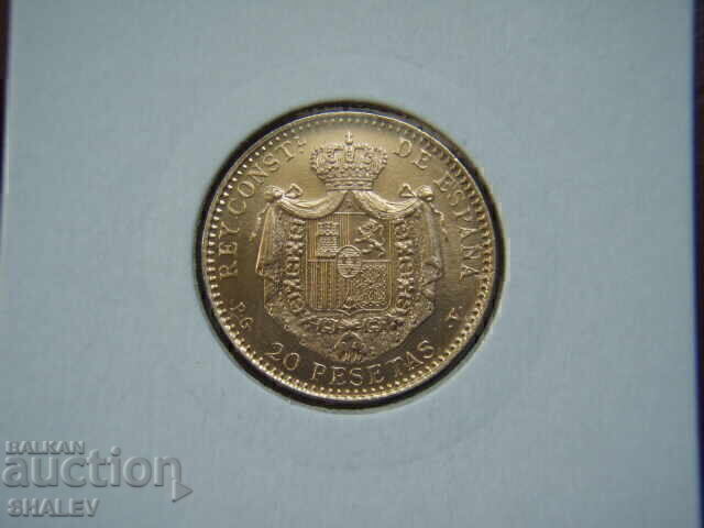 20 Pesetas 1887 Spain (19*62) Spain (2) - AU/Unc (gold)